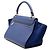 16 Céline Borsa Trapeze Celine in pelle di vitello martellata e scamosciato blu Small - vista 2