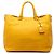 Borsa Tote Convertible Prada Yellow Vitello Daino con Zip Laterale Giallo