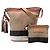 Bolsa bucket Ashby em canvas com mini estampa Mega Check marrom da Burberry - vista 8