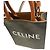 Céline Celine Borsa Tote Verticale Mini Triomphe in Tela Cerata Marrone Marrone scuro - vista 11