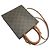 Céline Celine Borsa Tote Verticale Mini Triomphe in Tela Cerata Marrone Marrone scuro - vista 2