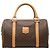 Céline Celine Brown Macadam Coated Canvas Boston Bag