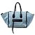 Céline Celine Blue Medium Denim Phantom Luggage Tote Blau Hellblau