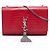 Borsa a tracolla Kate con nappa con stampa coccodrillo rossa di medie dimensioni Saint Laurent