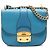 Miu Miu Blue Goatskin Madras Crossbody