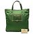 Tote convertibile Prada Green Saffiano Trimmed Tessuto Logo Plate Verde - vista 7