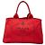 Prada Satchel aus rotem Canapa-Canvas mit Logo