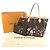 Neverfull Louis Vuitton Monogram Canvas Tote Bag Braun Mehrfarben - Ansicht 17