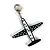 Chanel 16S Airplane Accessory Bag Charm Keychain Nero Bianco