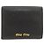 Miu Miu Leder-Bifold-Geldbörse Schwarz