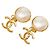 Orecchini Chanel Coco Mark Vintage Swing D'oro - vista 2