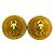 Timeless Orecchini a clip rotondi in madreperla Chanel Vintage Coco Mark Large D'oro - vista 2