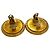 Timeless Orecchini a clip rotondi in madreperla Chanel Vintage Coco Mark Large D'oro - vista 3