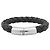 Saffiano Bracciale charm in pelle nera Prada Nero