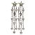 Orecchini pendenti Christian Dior Star Motif Gunmetal Metallico