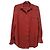 Massimo Dutti Camicia Misto Viscosa Rossa Bordò