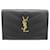 Portefeuille pliable à trois volets Cassandra V-stitch Yves Saint Laurent Noir  - vue 1