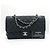 Chanel Classic Flap Bag Medium Pelle Caviar Nera Nero - vista 3