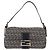 FENDI Zucchino Canvas Mamma Baguette Bolso de Hombro Navy Silver Auth 185146SAV Plata Azul marino - vista 13