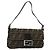 FENDI Zucca Canvas Mamma Baguette Shoulder Bag Black Brown Auth 184908SAM Marrone Nero