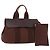 Hermès Borsa HERMES Valparaiso PM in tela e pelle marrone argento Auth BA13422
