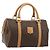 Céline Borsa CELINE Macadam Canvas PVC Pelle Marrone Oro Auth 183369A D'oro