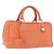 Sac à main LOEWE Anagram Americana 28 en cuir Orange Argent Auth ep14765