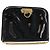 Sac à chaîne Gancini Salvatore Ferragamo en cuir verni noir et or Auth 184797 Doré