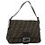 FENDI Zucca Canvas Mamma Baguette Shoulder Bag Black Brown Auth 185432V Marrone Nero