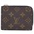 Louis Vuitton Monogram Portefeuille Noir Compact Wallet Marrone Rosso
