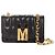 Moschino Borsa a tracolla in pelle trapuntata nera Logo M Nero