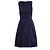 Abito a trapezio plissé senza maniche blu navy Prada