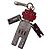 Prada Portachiavi Robot in Pelle Saffiano Rosso Grigio Silver hardware