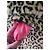 Manoush Tigresse Leoparden-Webpelzmantel Schwarz Leopardenprint - Ansicht 6