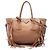 Bolsa Prada Brown Glace Calf Fringed Twin Pocket Marrom Camelo