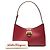 Salvatore Ferragamo Borsa a tracolla Ferragamo in pelle rossa Gancini Trifolio Rosso - vista 8