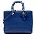 Lady Dior in pelle di vitello ultra opaca blu Large con motivo cannage