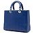 Lady Dior in pelle di vitello ultra opaca blu Large con motivo cannage - vista 2