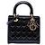 Dior Lady Dior Cannage in vernice nero, misura Medium