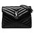 Bolsa de ombro Saint Laurent Black Medium Matelasse Calfskin Monogram LouLou Preto