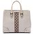 Tote Nailhead em couro de vitelo branco e canvas GG Gucci Cru