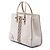 Tote Nailhead em couro de vitelo branco e canvas GG Gucci Cru - vista 2