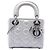 Lady Dior Cannage in agnello iridescente argento mini Dior