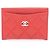 Timeless Tarjetero de piel matelassé rojo Chanel Roja