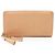 Cartera larga de cuero beige Gucci