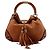 Gucci Bolsa Hobo em couro marrom com detalhes em bambu