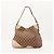 Borsa a spalla Gucci GG Supreme Canvas Horsebit Marrone Beige - vista 3