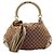 Bolsa hobo Gucci GG Monogram Canvas Bamboo Tassel Marrom Bege