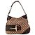 Gucci Borsa Hobo in Tela Monogramma Horsebit Marrone