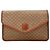 Céline Celine Clutch Triomphe em Lona Marrom Bege